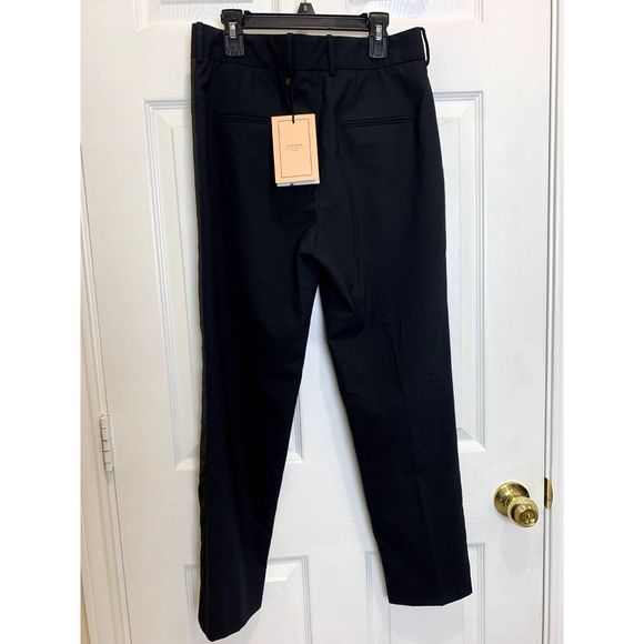 La Ligne Le Black Cigarette Tuxedo Pants Wool Blend NWT Size 4 - Picture 8 of 10